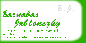 barnabas jablonszky business card